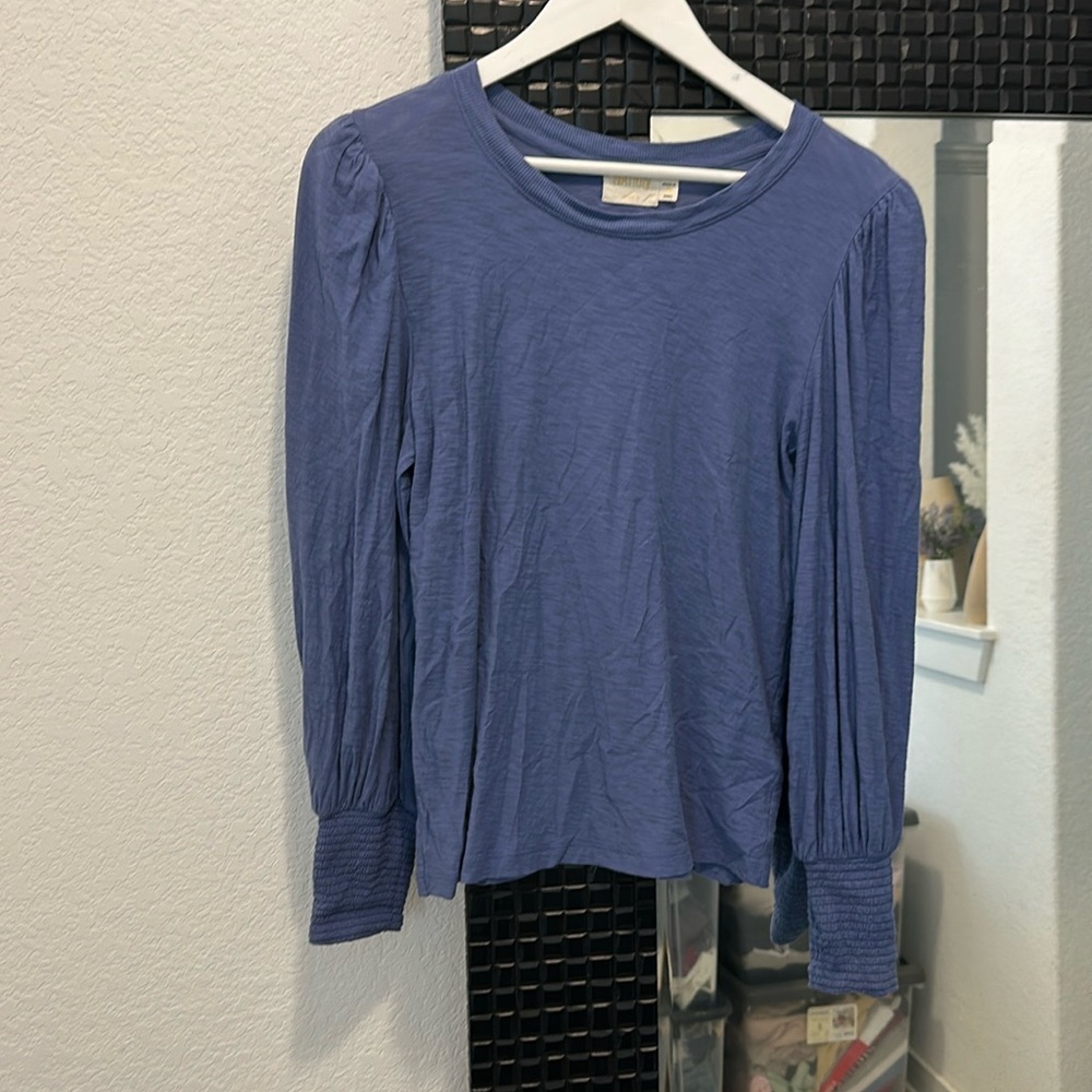 Revolve Top. Blue long sleeve. Nation LTD